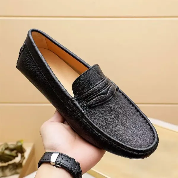 Design Perforated Penny Loafers White Casual Shoes - 9