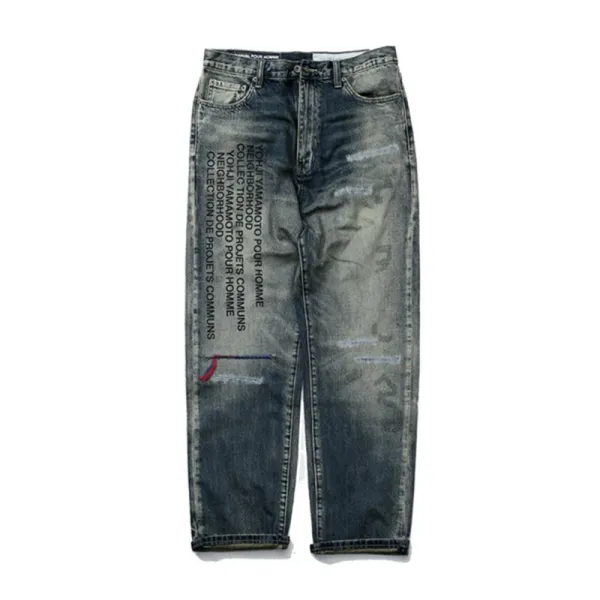 Yohji Yamamoto x Neighborhood Collection de Projets Communs Distressed Denim Jeans - 1