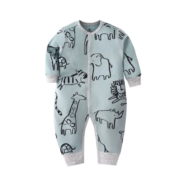 Design Striped Ribbed Footed Romper Brown and White Sleepwear - 40