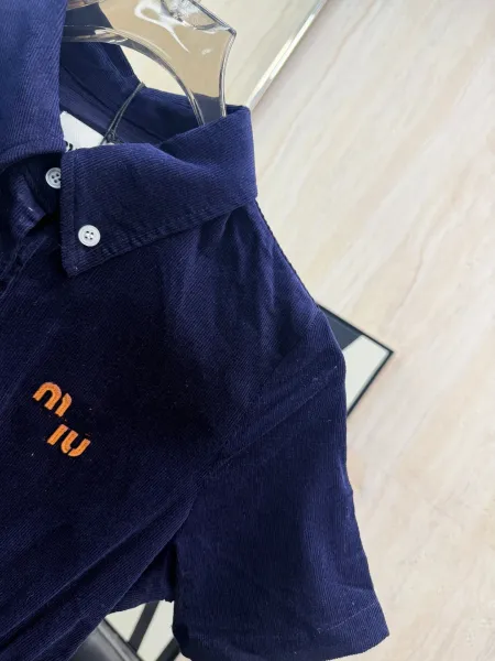 Miu Miu Corduroy Shirt Dress Navy - 9