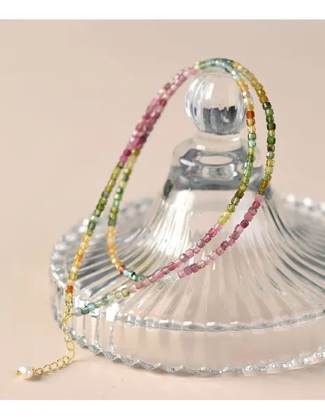 Design Multicolor Faceted Bead Bracelet with Gold Clasp Jewelry - 7
