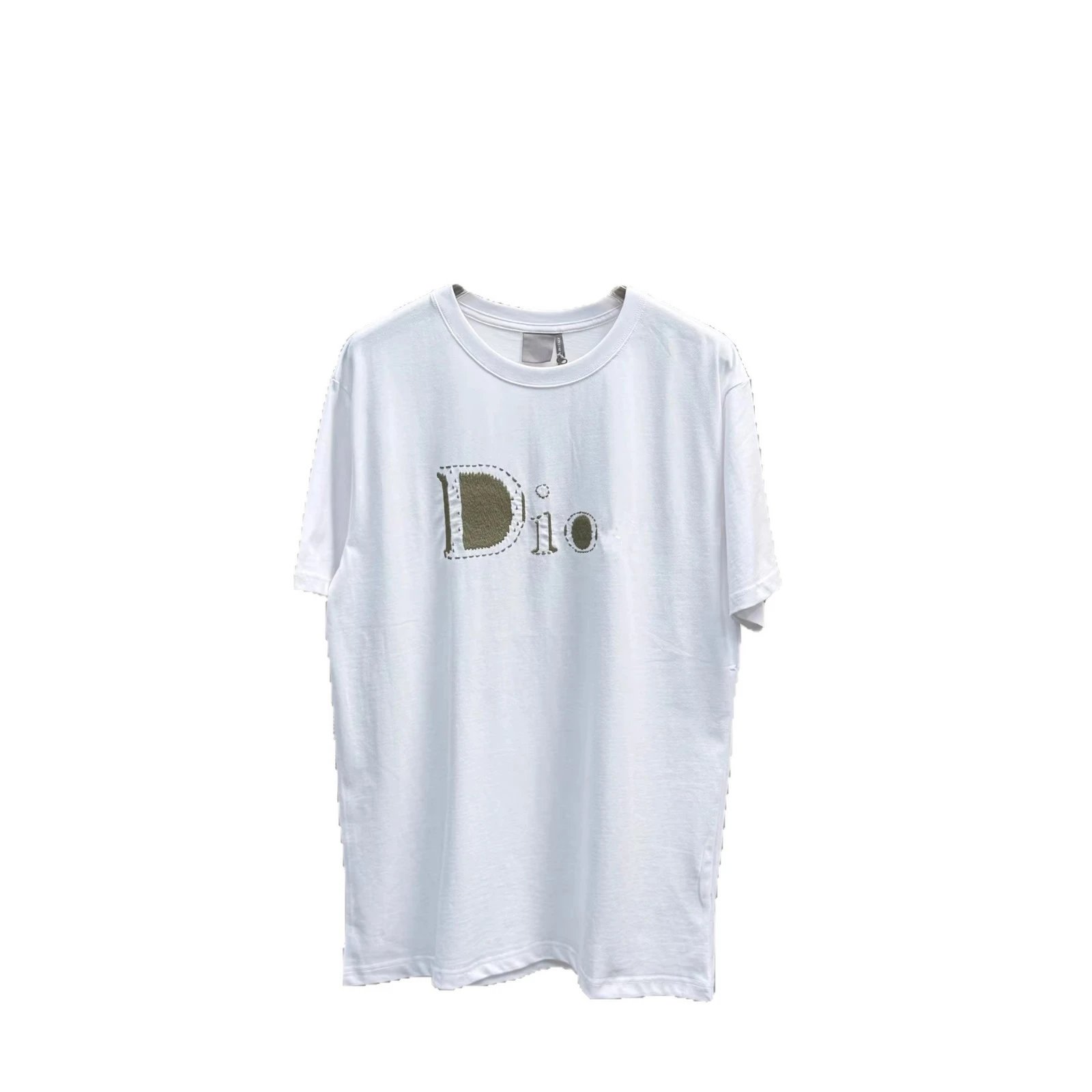 Dior Logo Embroidered White Casual T-Shirt