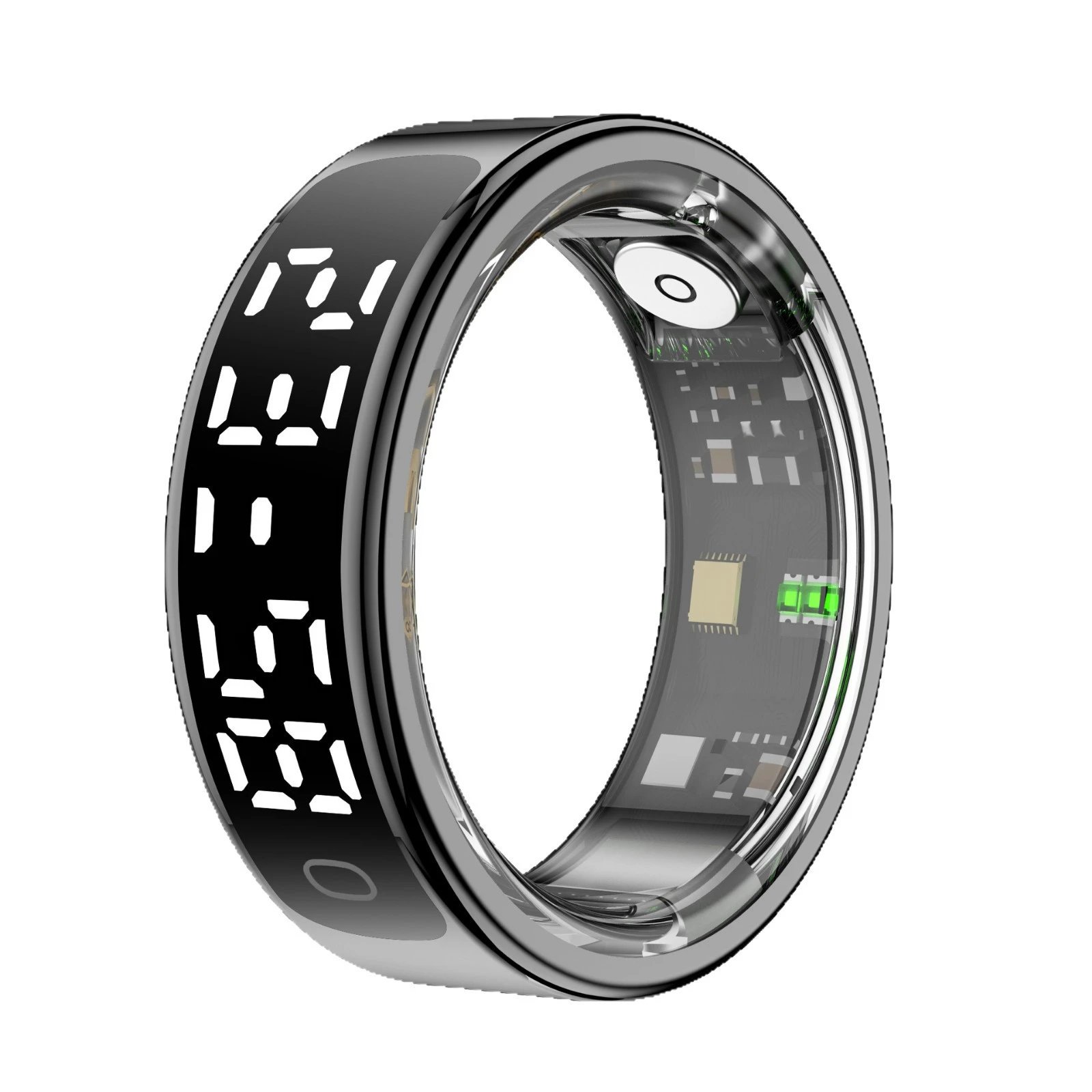 Smart Ring Digital Display Black Tech Wearable