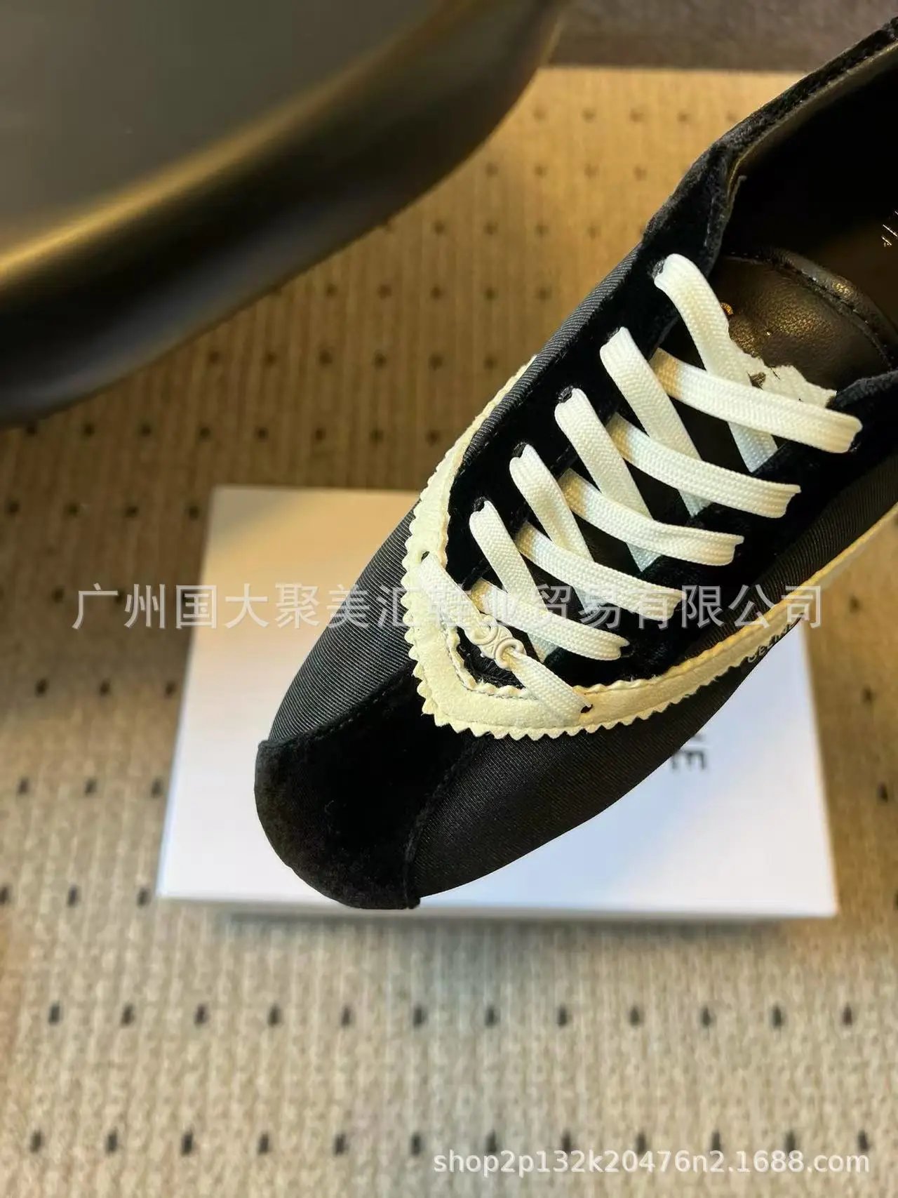 Celine Triomphe Sneakers Black and White Canvas Sneakers - 30