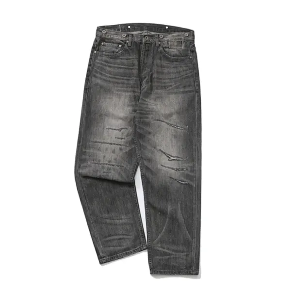 Yohji Yamamoto x Neighborhood Collection de Projets Communs Distressed Denim Jeans - 51