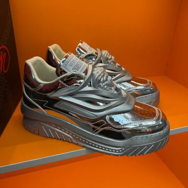 Versace Chain Reaction Silver Chrome Sneakers Chunky Sneakers - 1