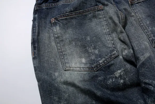 Design Paint-Splatter Washed Denim Jeans - 6
