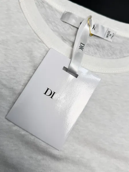 Dior CD Logo Embroidered Black T-Shirt - 6