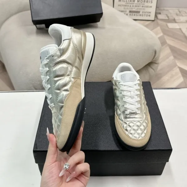 Chanel Tennis Classic Quilted White Sneakers - 6