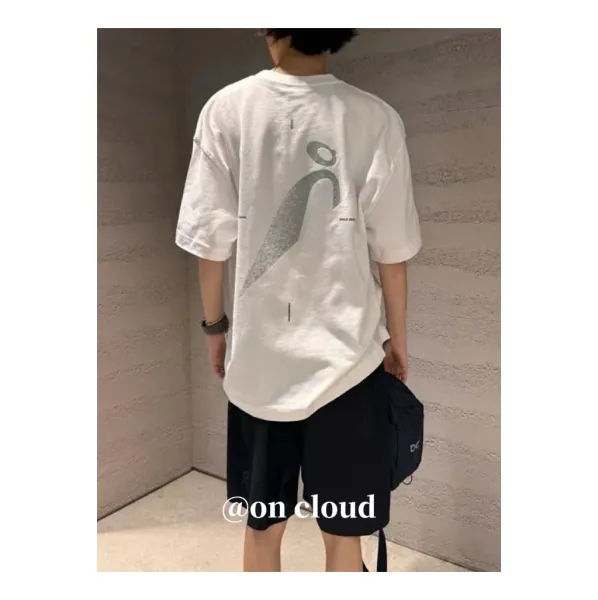 Design Abstract Graphic Oversized T-Shirt White - 1