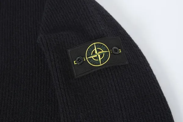Stone Island Knit Cardigan Black with White Trim Outerwear.cardigan - 11