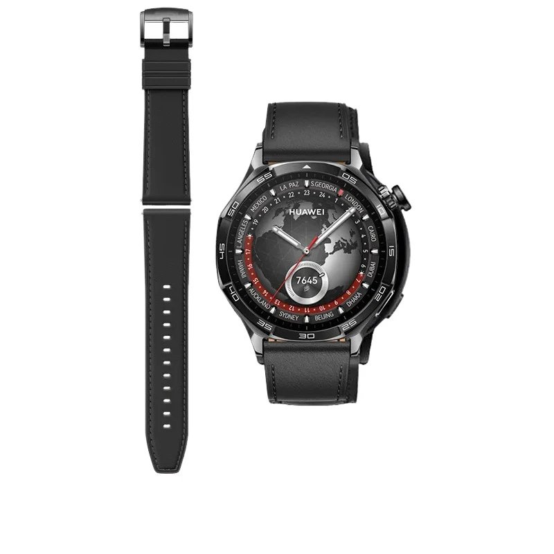 Design Huawei Watch GT 2 Pro World Time Black Leather Smartwatch