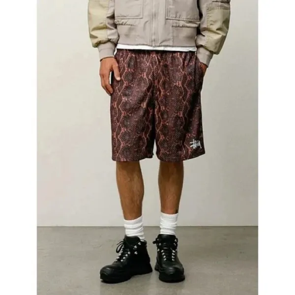 Stussy Snake Print Shorts Black Multicolor - 7