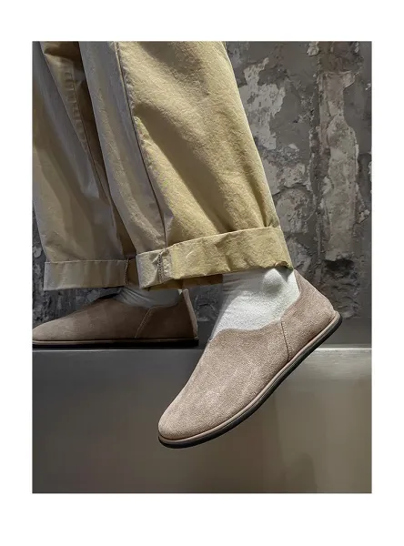 Design Slip-On Loafers White Textured Fabric Casual Shoes - 6