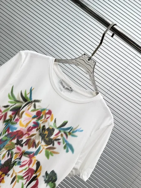 Dior Floral Print White T-Shirt - 7