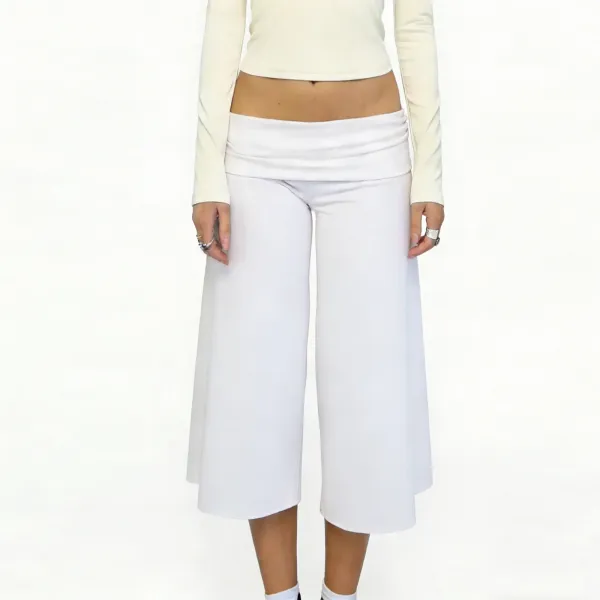 Design Wide-Leg Cropped Pants Pink - 21