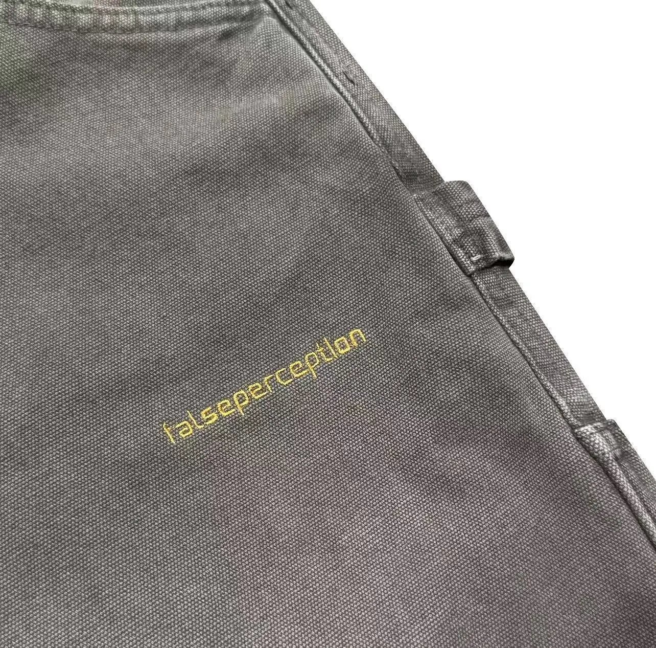 Design Cargo Pants Light Gray Washed Utility Pants - 7