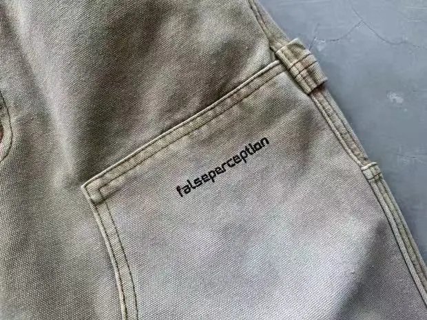 Design Cargo Pants Light Gray Washed Utility Pants - 33