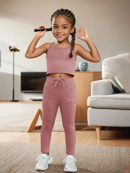 Design Alo Yoga Waffle Knit Lounge Set Dusty Rose Leggings and Cardigan Sets - 6