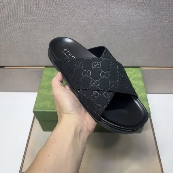 Gucci GG Marmont Slide Sandals Brown Suede Slippers - 32