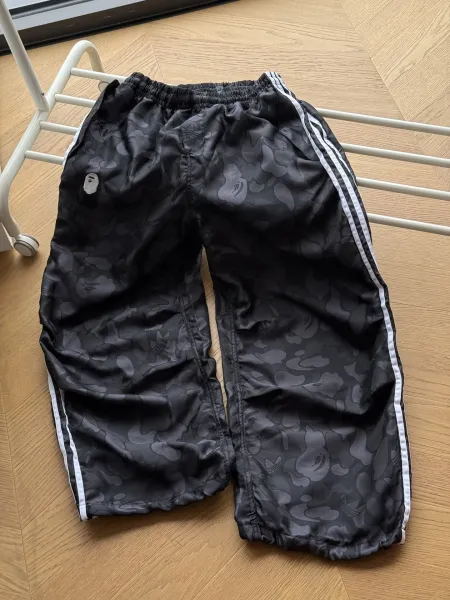 A Bathing Ape Camo Track Pants Black Sweatpants - 4