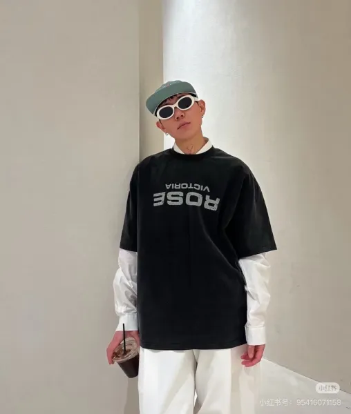 Bose T-Shirt and Sweatpants Set Black Streetwear Casual Set - 9