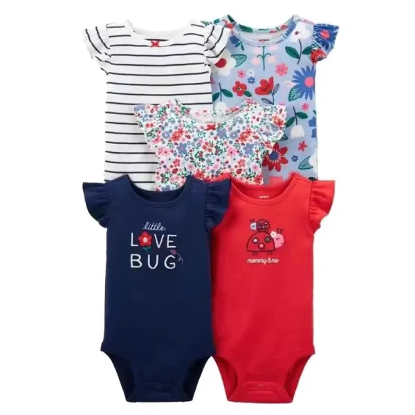Design Carter's Animal Print Short Sleeve Bodysuits Set Multicolor Baby Onesies Clothing - 42