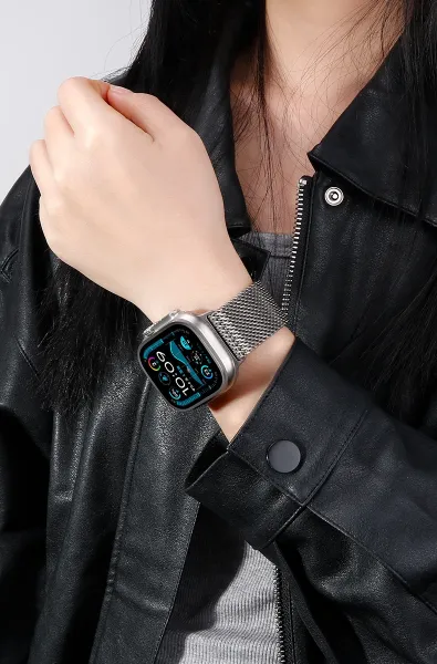Apple Watch Ultra 2 Titanium Black Milanese Loop Smartwatch Smartwatches - 18