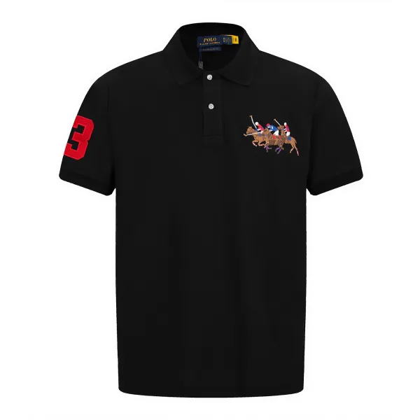 Ralph Lauren Polo Shirt Black Embroidered Polo - 19