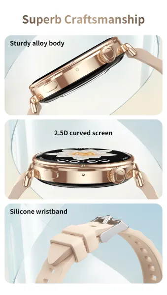 Design CW6 Mini Smart Watch Pink Beige Strap Smartwatch - 29