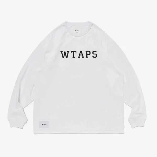 Design WTAPS Logo Long Sleeve Tee Black / White T-Shirts - 13