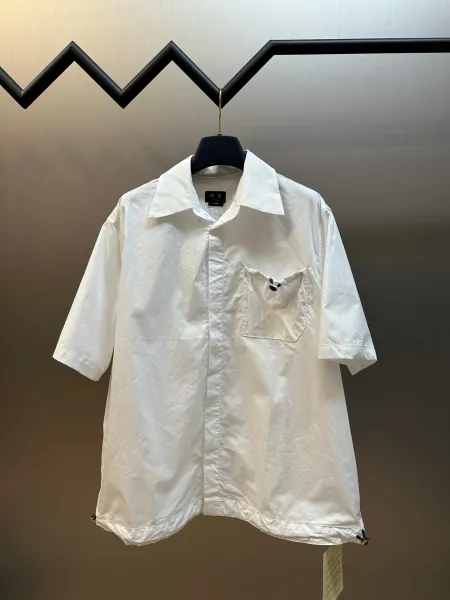 Fendi Oversized Short-Sleeve Shirt White - 4
