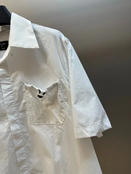 Fendi Oversized Short-Sleeve Shirt White - 7