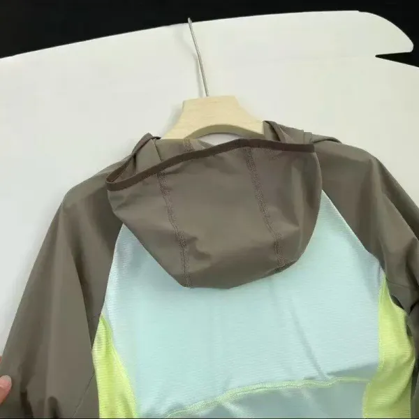 Design Color-Block Hooded Windbreaker Multicolor Outerwear - 20