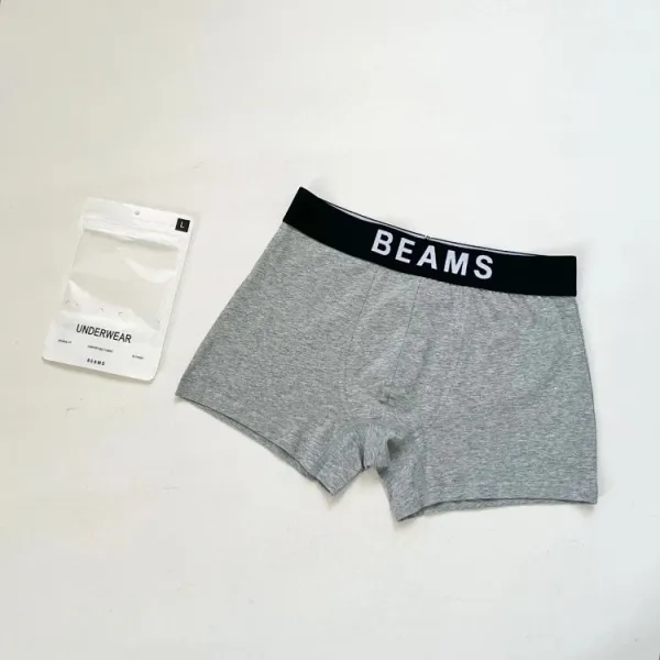 Design BEAMS Boxer Briefs Black / Gray / Black Orange Waistband Underwear - 7