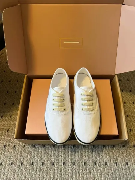 Design JW Anderson Canvas Lace-Up White Sneakers Canvas Shoes - 1