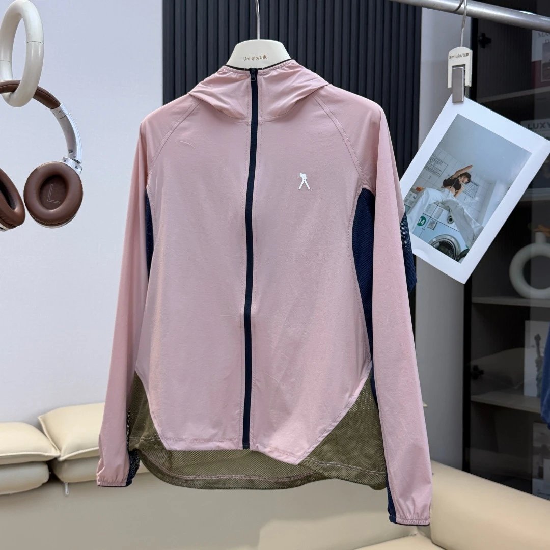 Design Uniqlo U Light Windbreaker Pink with Mesh Panel Jacket Outerwear - 6