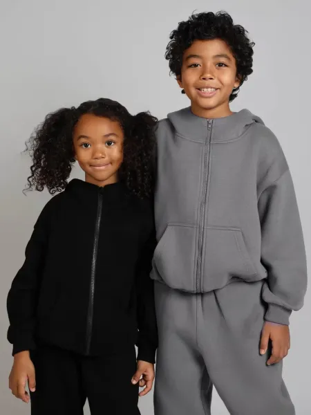 Design Oversized Zip-Up Hoodie and Jogger Set Gray - 2