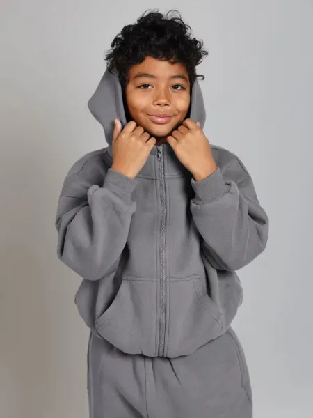 Design Oversized Zip-Up Hoodie and Jogger Set Gray - 20