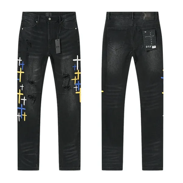 Design RTA Distressed Black Denim Jeans - 16