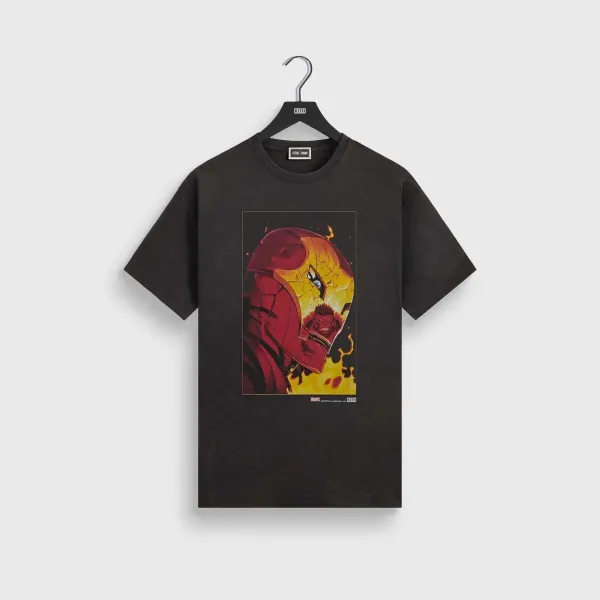 Kith x Marvel Iron Man Helmet Graphic T-Shirt Black - 1