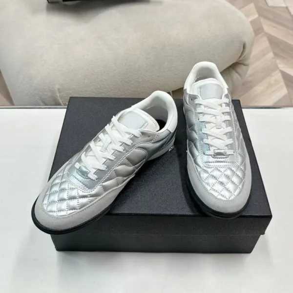 Chanel Tennis Classic Quilted White Sneakers - 4
