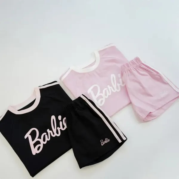 Design Barbie Logo Graphic Set Pink Casual Set Sets - 10