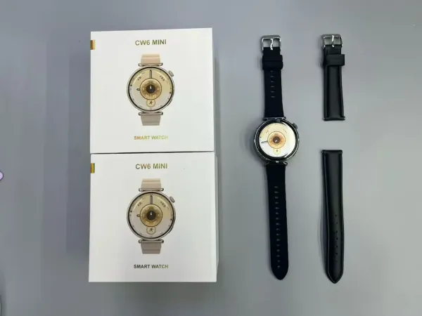 Design CW6 Mini Smart Watch Pink Beige Strap Smartwatch - 6
