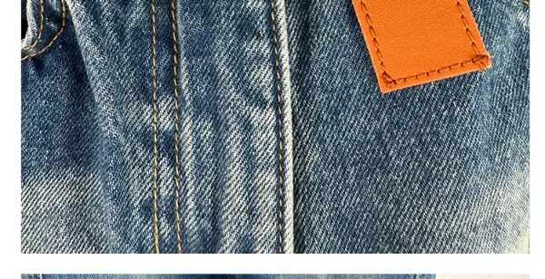 Design Wide-Leg Patchwork Denim Jeans Blue - 19
