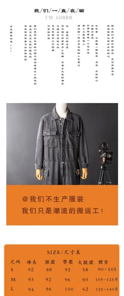 Design Denim Coverall Blue Workwear Jumpsuit Sets - 2