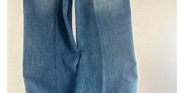 Design Wide-Leg Patchwork Denim Jeans Blue - 29
