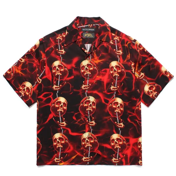 Design Wacko Maria Lucha Libre Fight Club Hawaiian Shirt Blue Shirt - 31