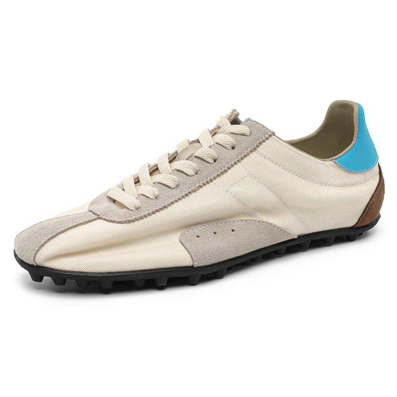 Retro Runner Beige with Turquoise Accent Sneakers