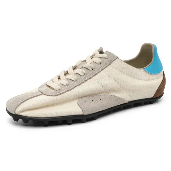 Design Retro Runner Beige with Turquoise Accent Sneakers - 1